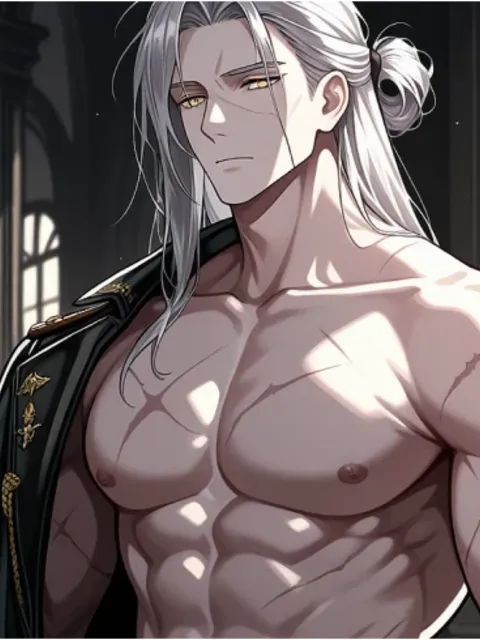 Kaito, anime AI boyfriend with silver hair
